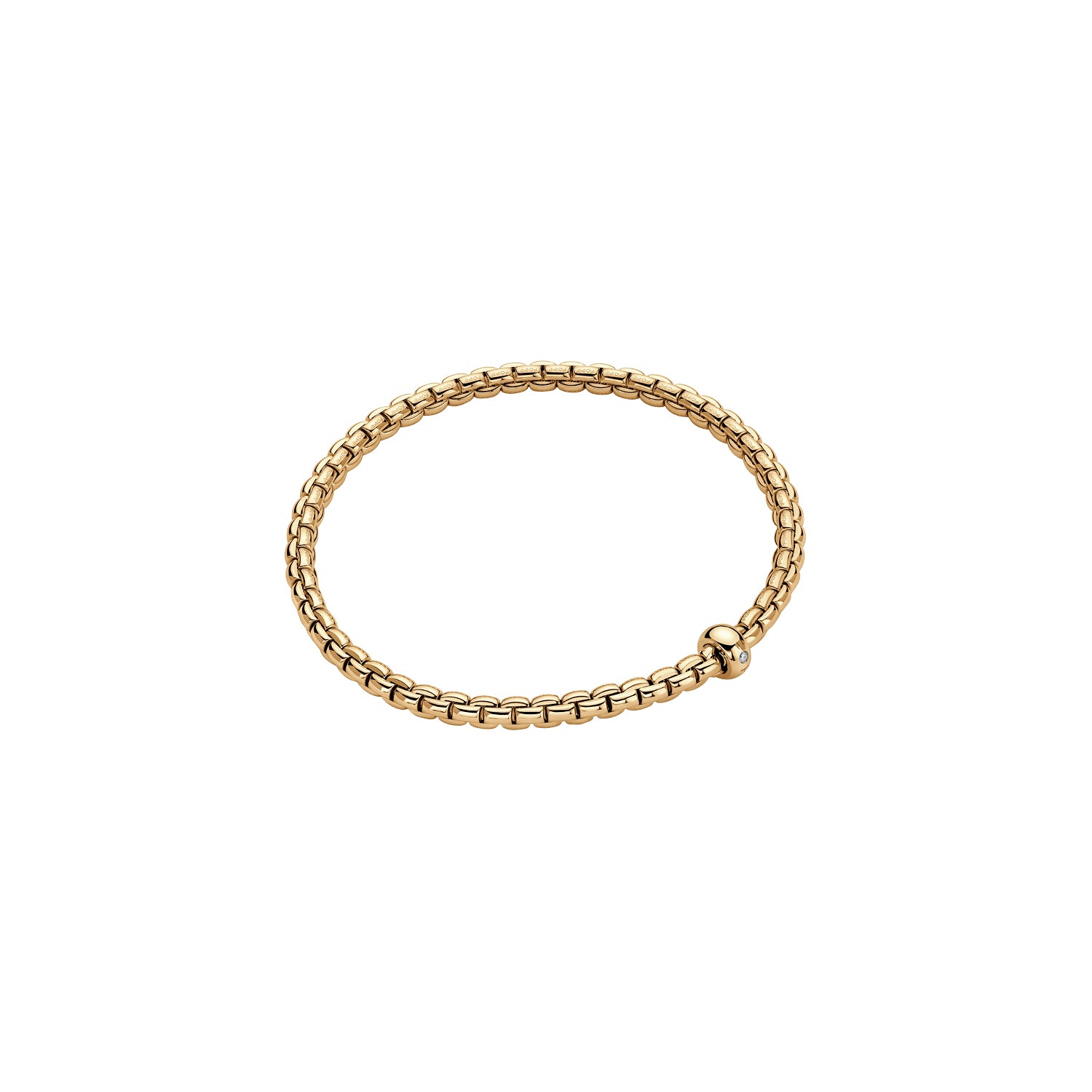 Eka Flex'it 18ct Yellow Gold Bracelet With A Diamond Set Rondel
