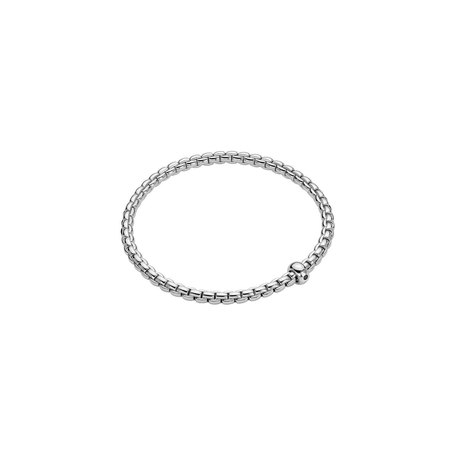 Eka Flex'it 18ct White Gold Bracelet With A Black Diamond Set Rondel