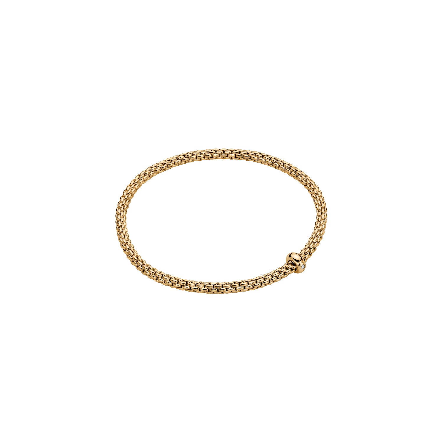 Prima Flex'It 18ct Yellow Gold Bracelet With A Diamond Set Rondel