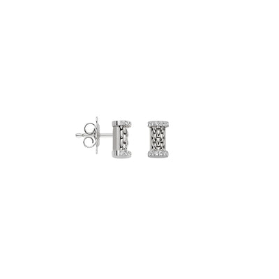 Essentials 18ct White Gold Diamond Set Earrings