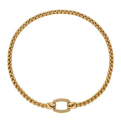 Eka 18ct Yellow Gold Necklace With A Diamond Pavé Clasp