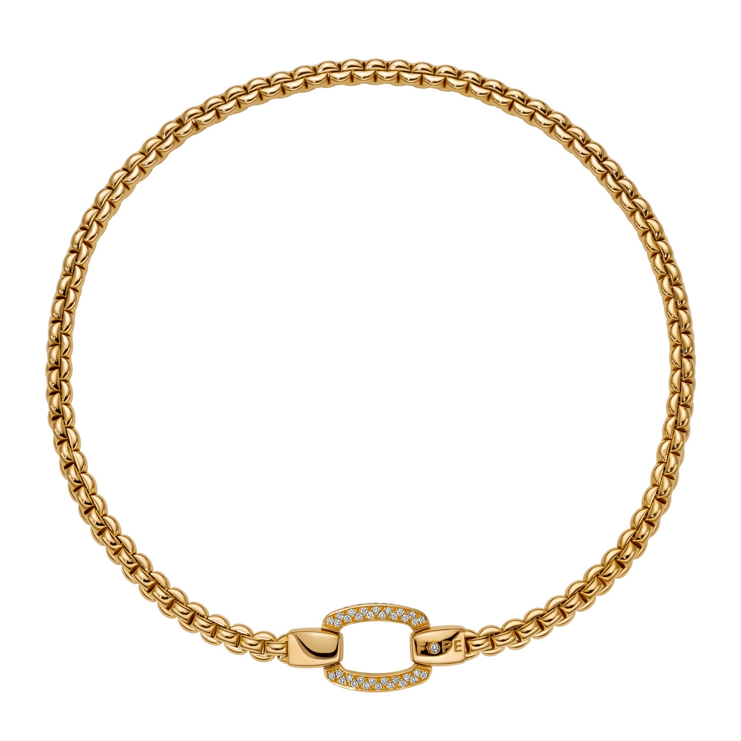 Eka 18ct Yellow Gold Necklace With A Diamond Pavé Clasp