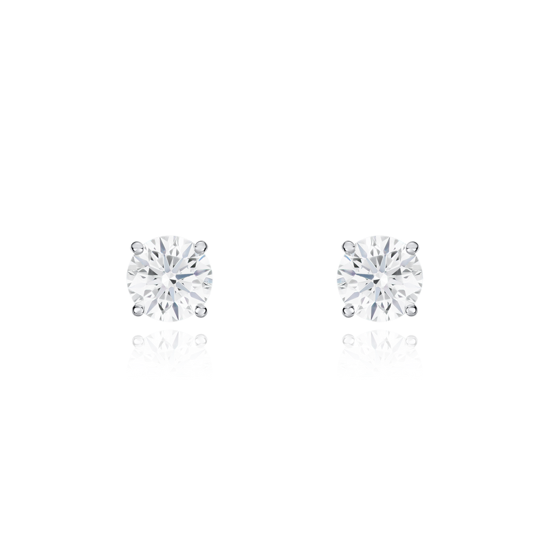 1.04cts Round Brilliant Cut Diamond Stud Earrings