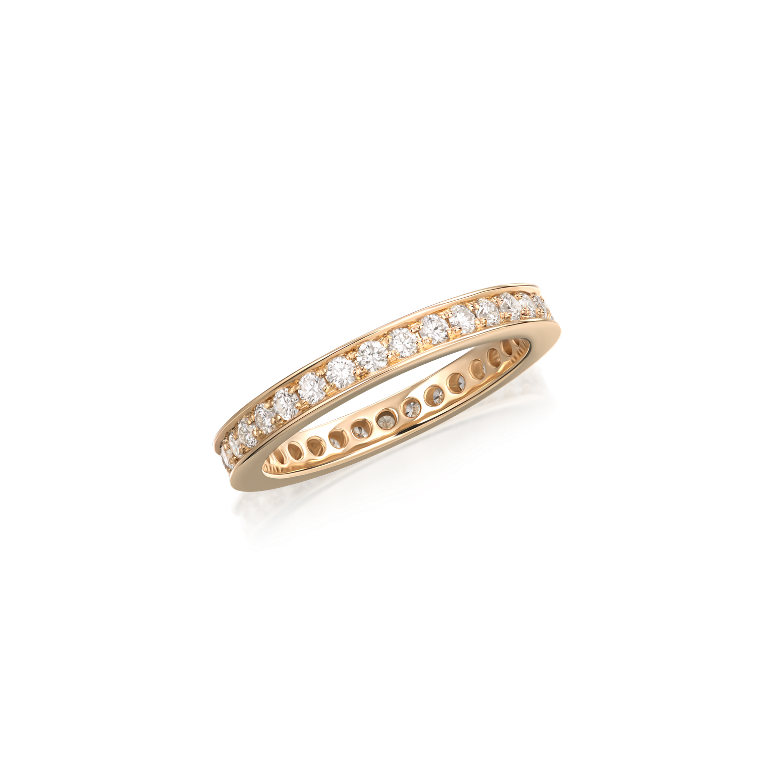 Skyline 2.5mm Diamond 18ct Rose Gold Ring