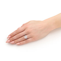 3.56ct Oval Cut Diamond Ring With Diamond Set Shoulders and Bezels