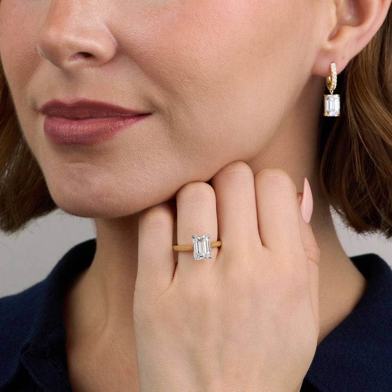 3.34ct Emerald Cut Diamond Solitaire Ring