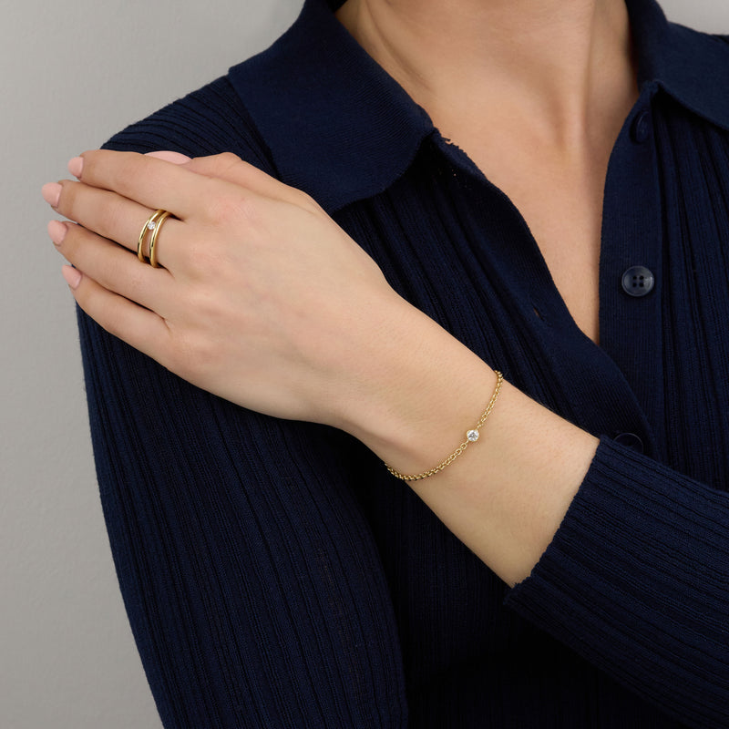 18ct Yellow Gold Double Band Diamond Ring