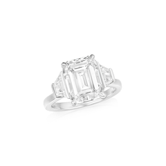 5.01cts Emerald-Cut Diamond Three Stone Ring