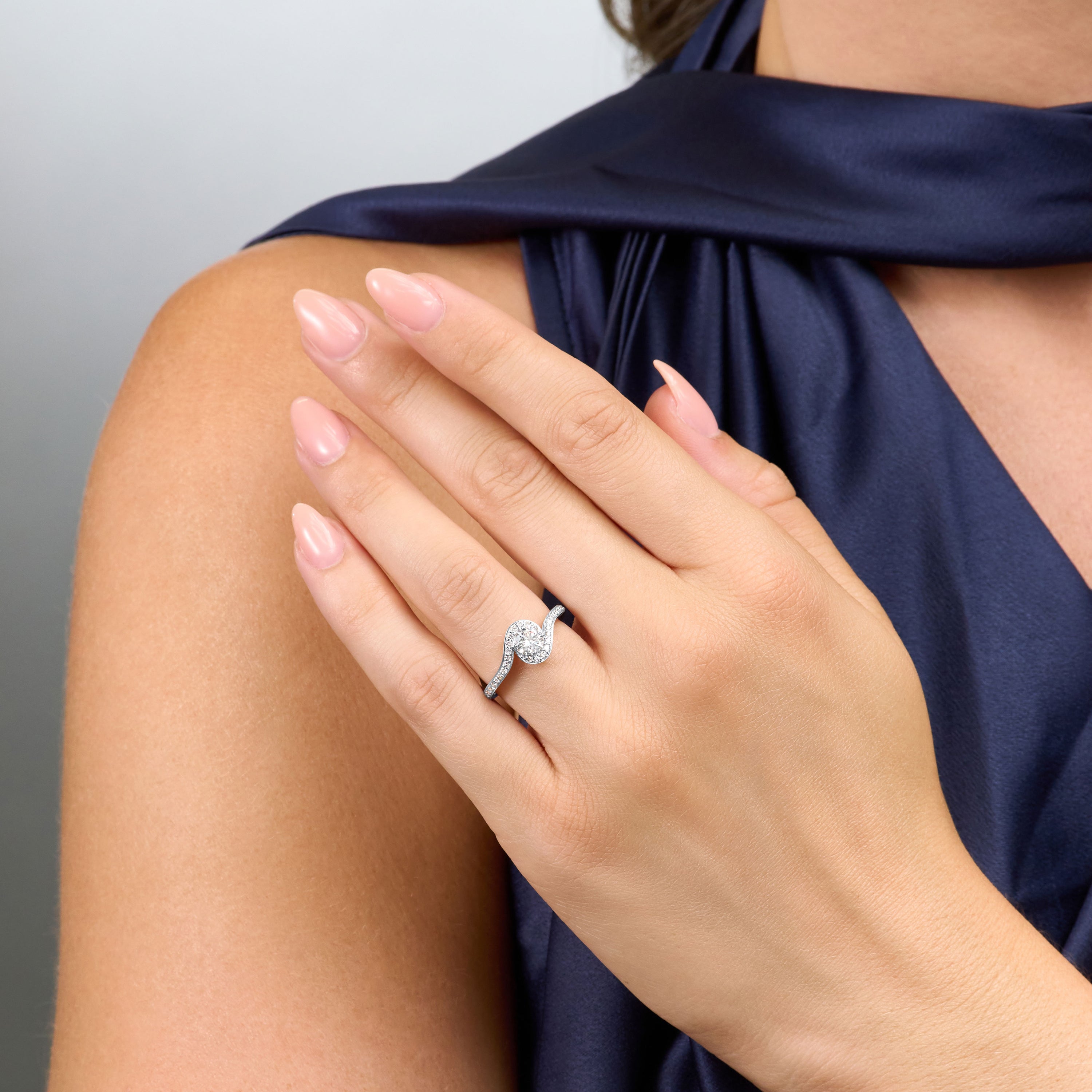 Diamond Crossover Ring