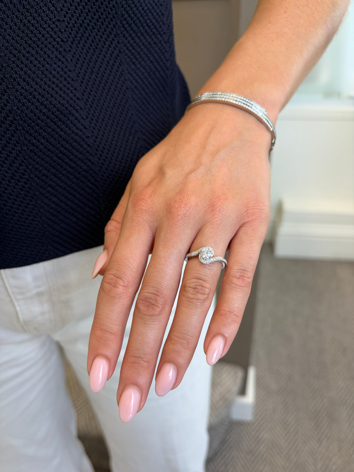 Diamond Crossover Ring
