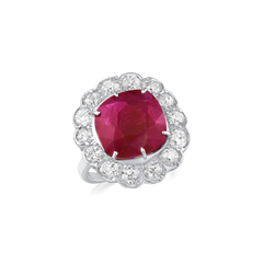 6.75cts Ruby and Diamond Cluster Ring