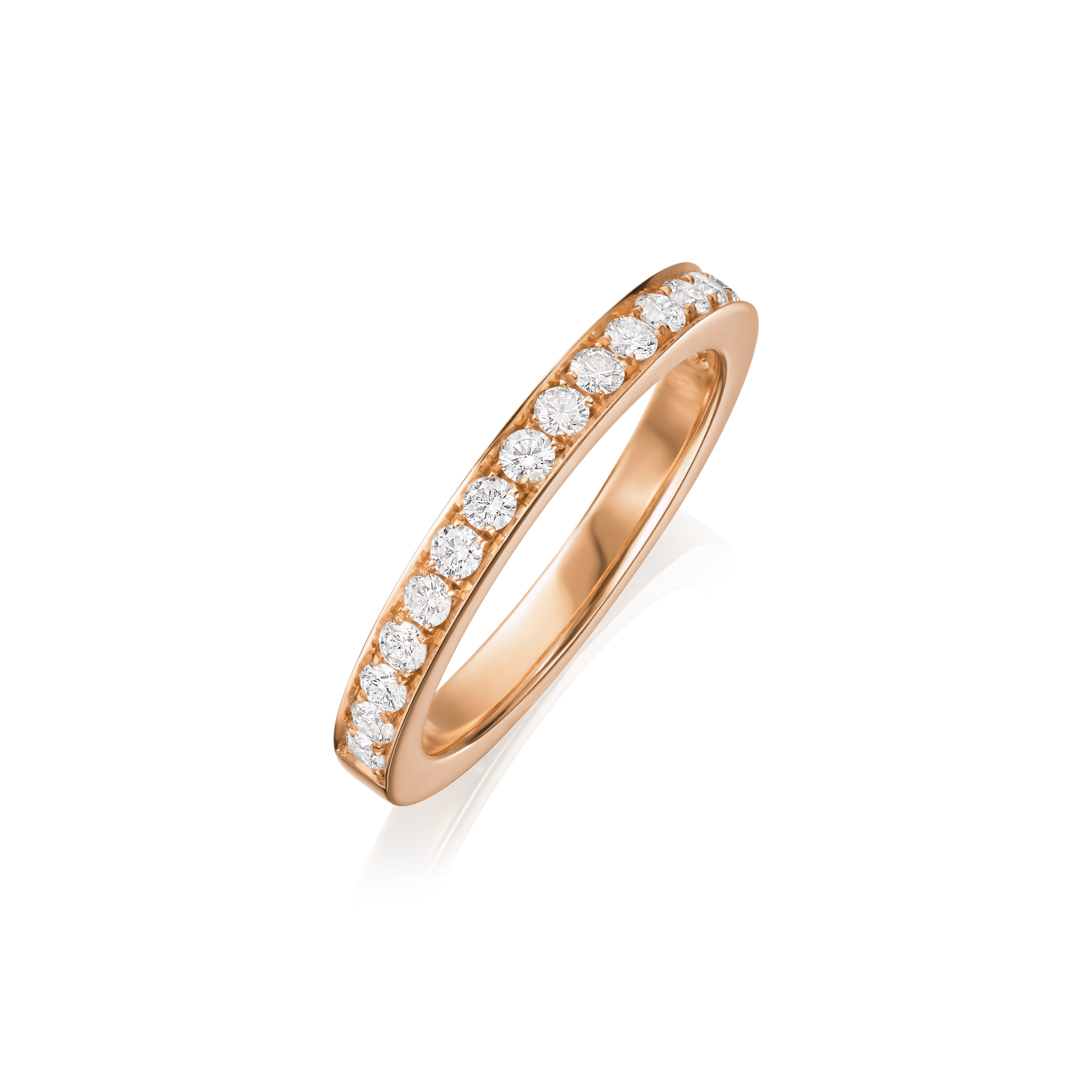 Skyline 18ct Rose Gold Diamond Set Half Eternity Ring, 2.5mm