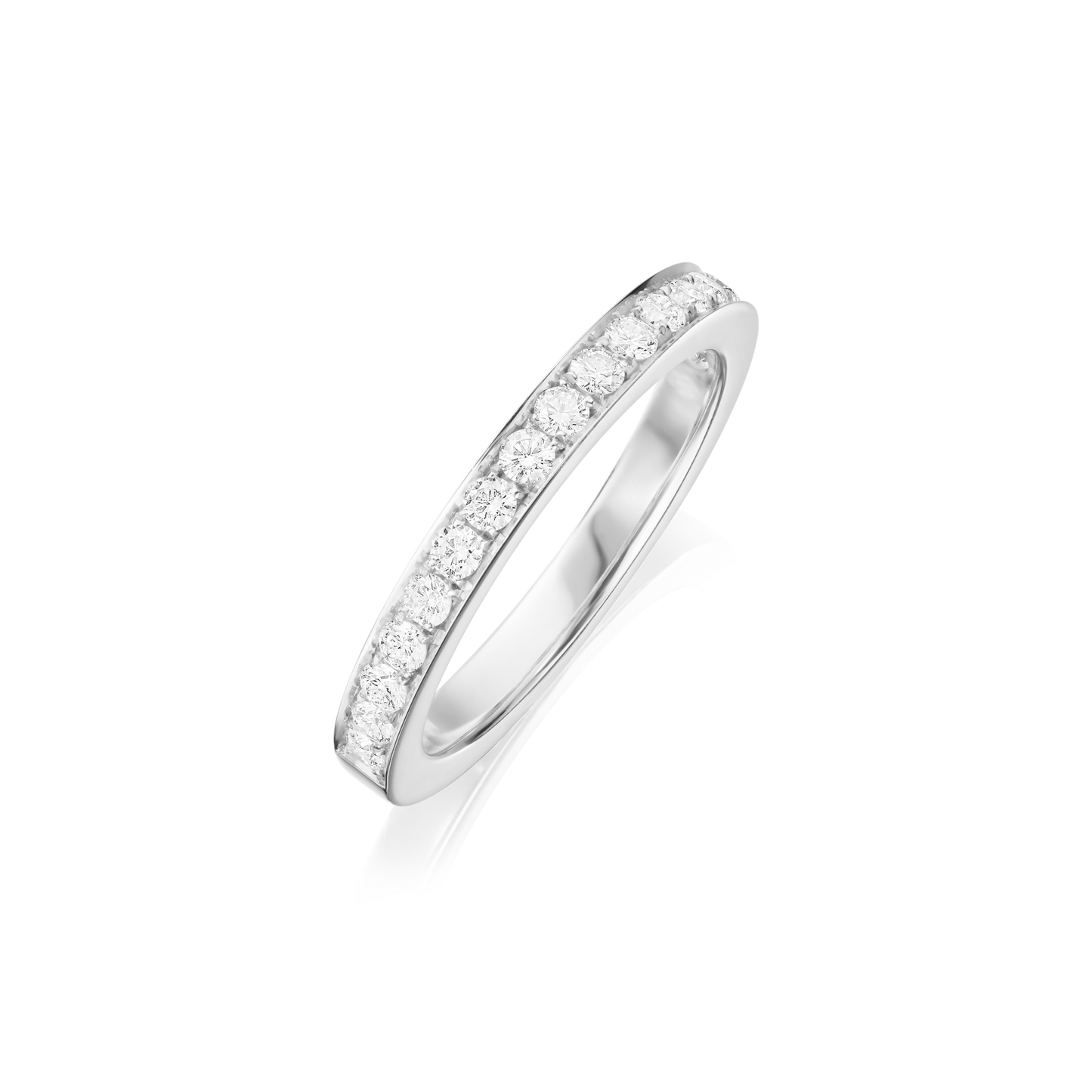Skyline Platinum Diamond Set Half Eternity Ring, 2.5mm