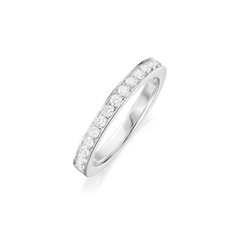 Skyline Platinum Diamond Set Half Eternity Ring, 2.5mm
