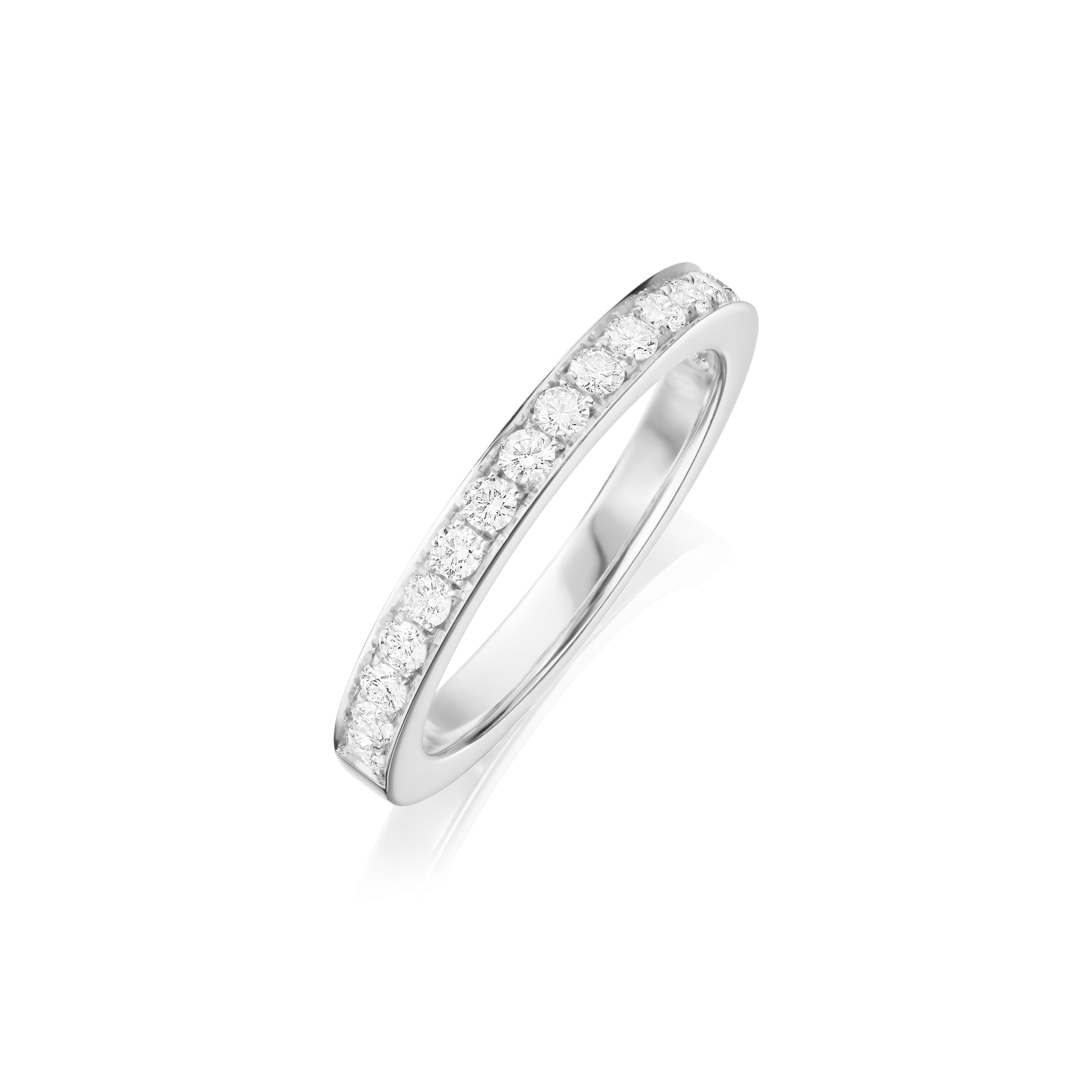Skyline Platinum Diamond Set Half Eternity Ring, 2.5mm
