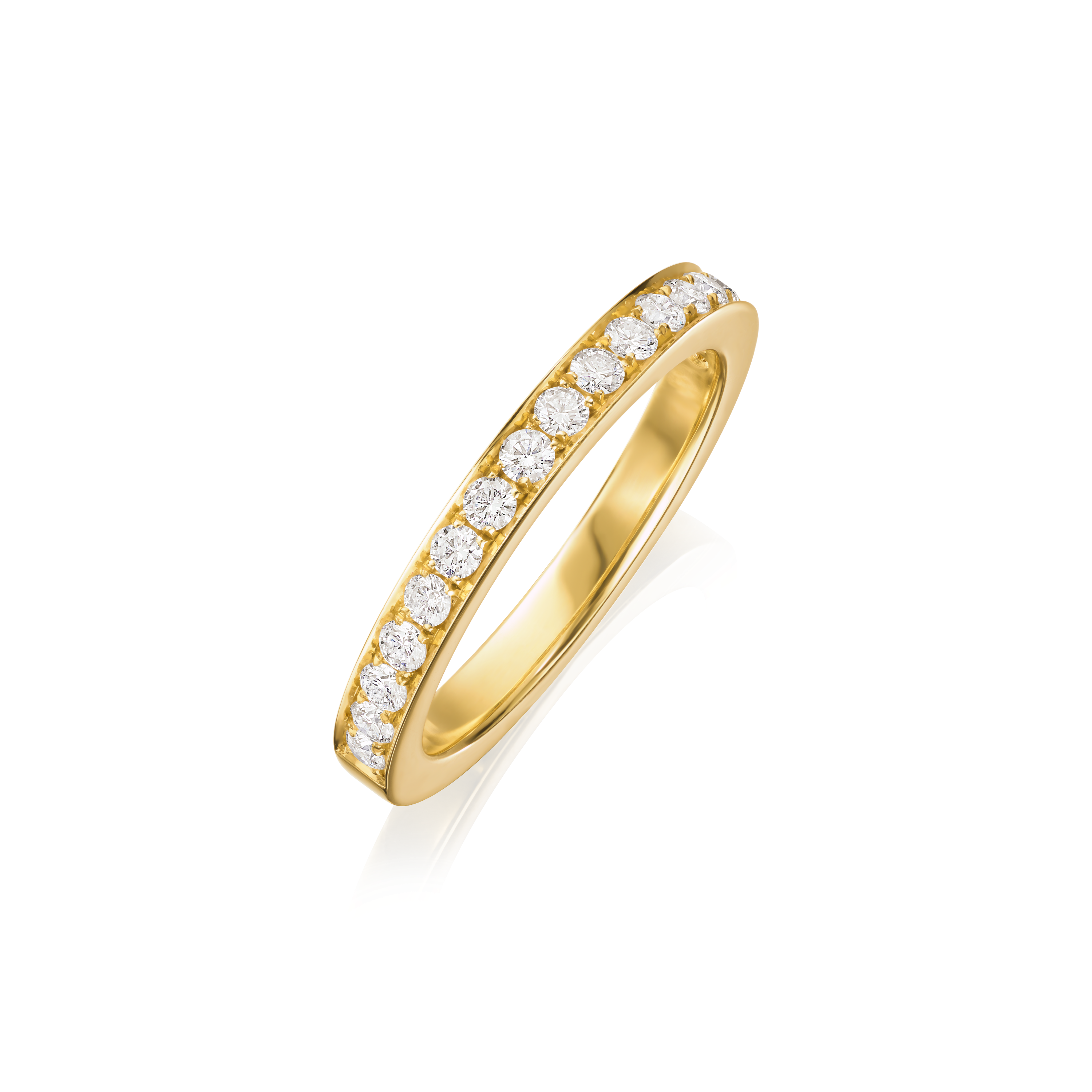 Skyline 18ct Yellow Gold Diamond Set Half Eternity Ring, 2.5mm