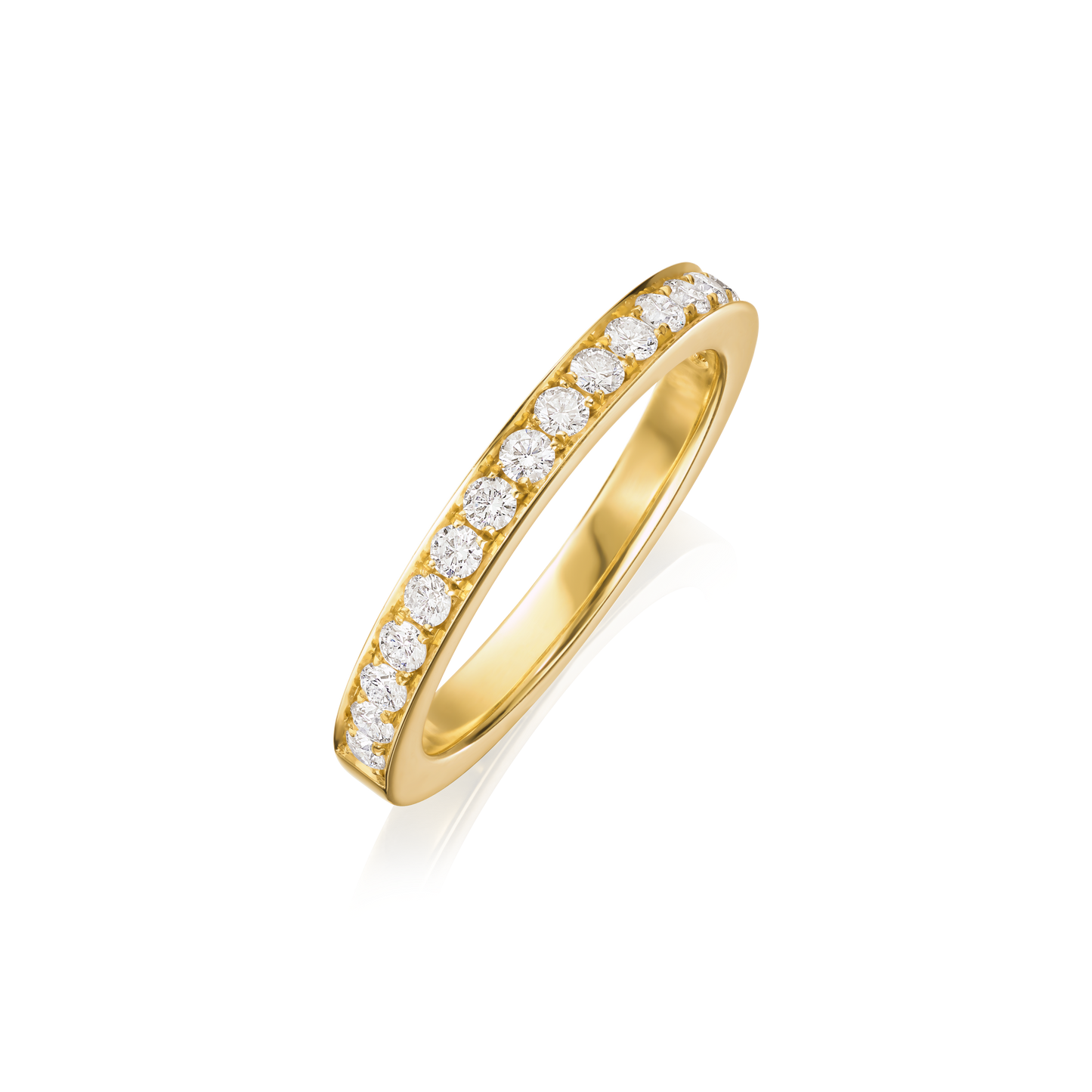 Skyline 18ct Yellow Gold Diamond Set Half Eternity Ring, 2.5mm