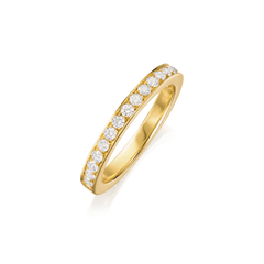 Skyline 18ct Yellow Gold Diamond Set Half Eternity Ring, 2.5mm