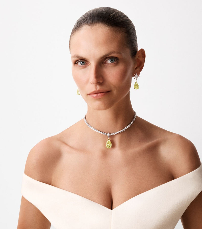 Sienna Star Yellow Diamond Drop Earrings