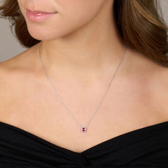 0.57ct Cushion Ruby and Diamond Cluster Pendant