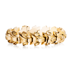 Circa 1950's French 18ct gold 'Triangular' scrolled link bracelet