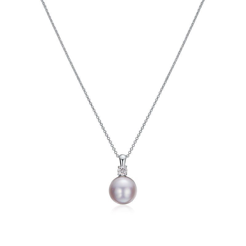 Pearl and diamond pendant