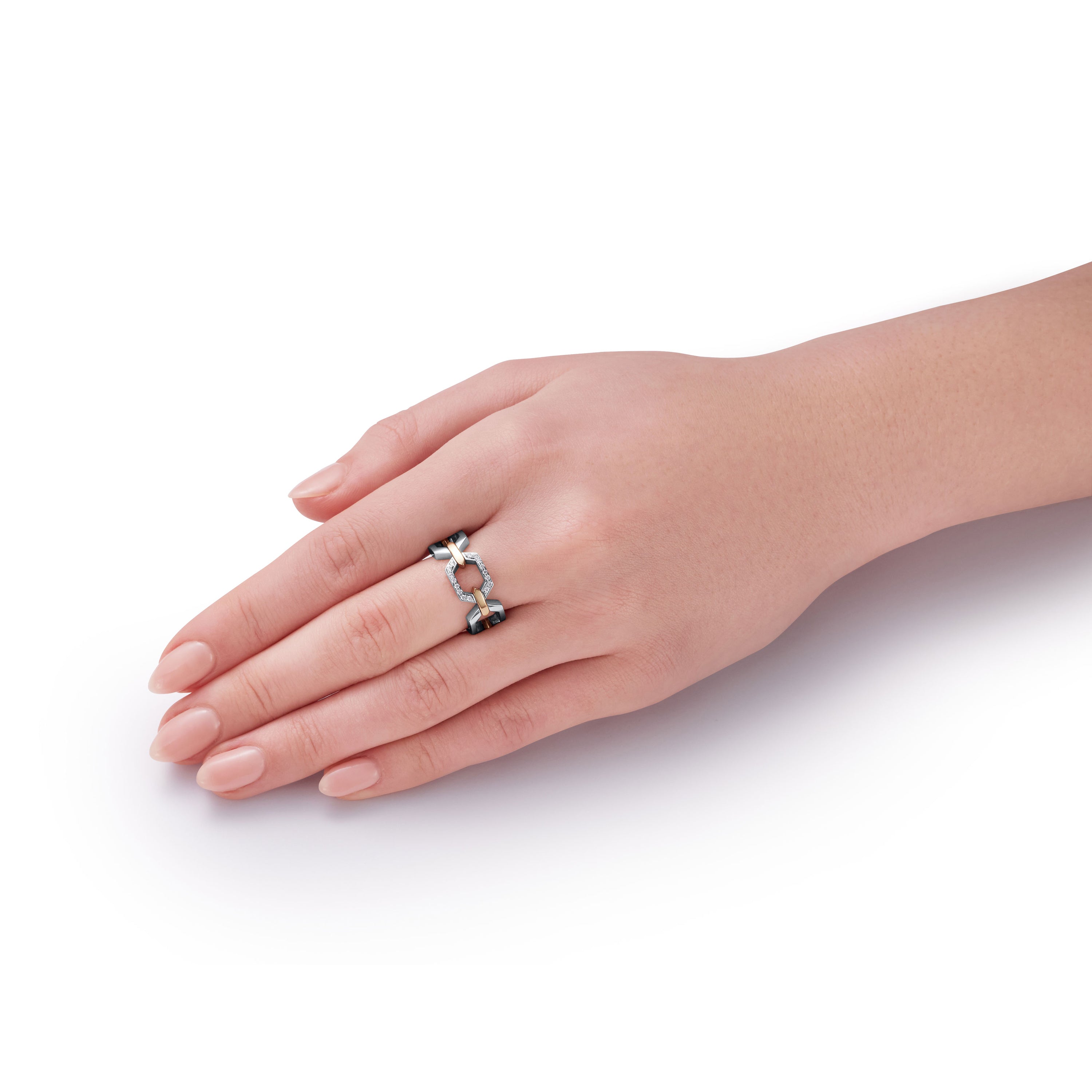 Nectar Diamond Link Platinum Ring