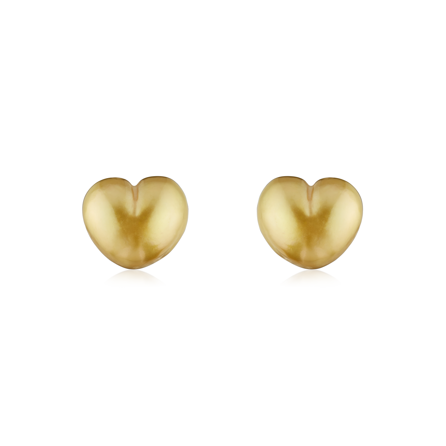 Heart Shape Golden Pearl Stud Earrings