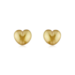 Heart Shape Golden Pearl Stud Earrings