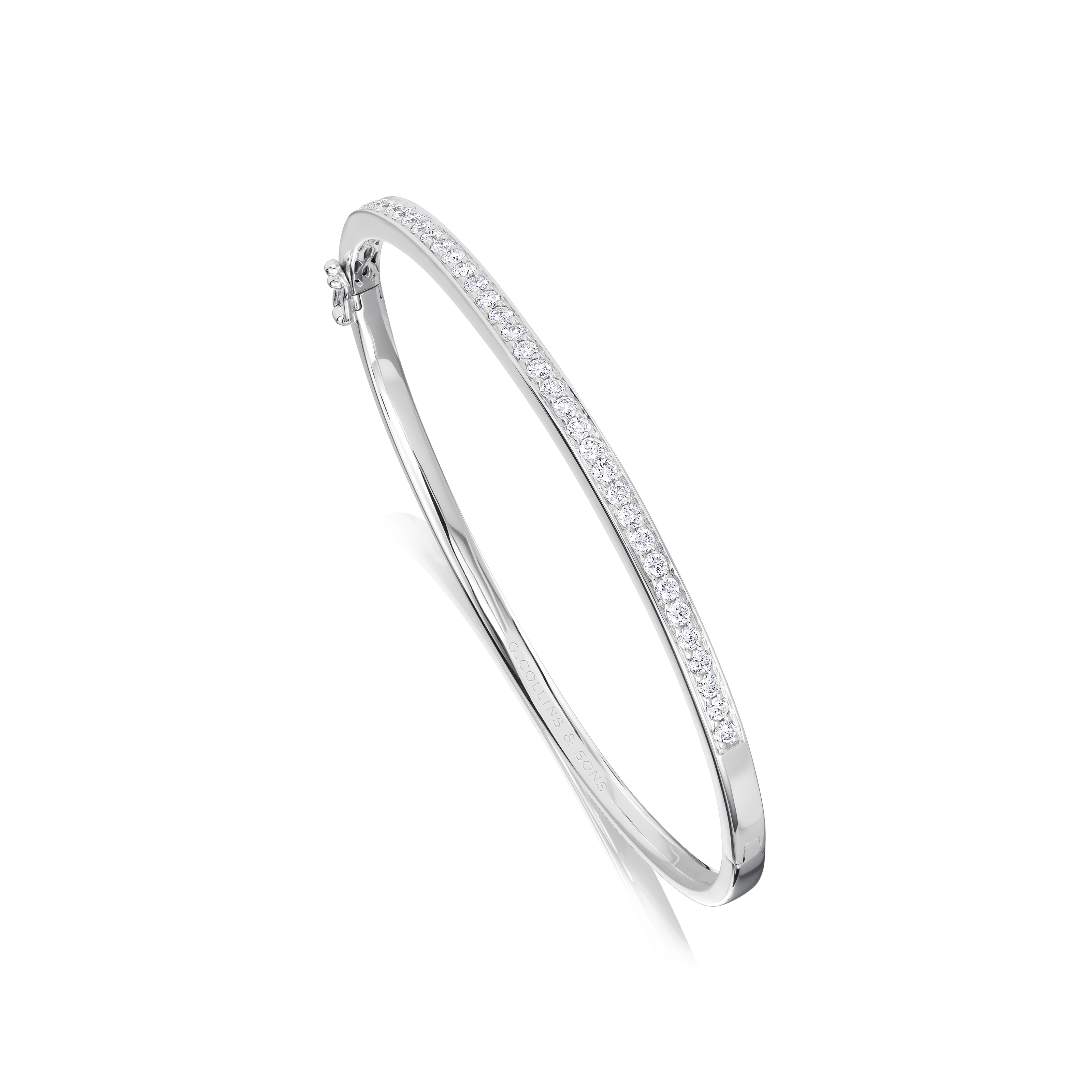 0.75ct Diamond Set Platinum Bangle