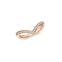 Skyline 18ct Rose Gold Wishbone Diamond Ring, 2mm