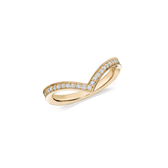 Skyline 18ct Yellow Gold Wishbone Diamond Ring, 2mm