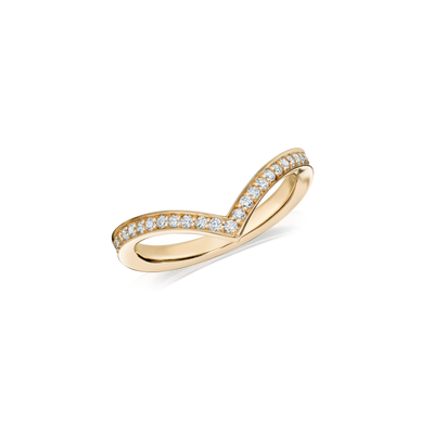 Skyline 18ct Yellow Gold Wishbone Diamond Ring, 2mm
