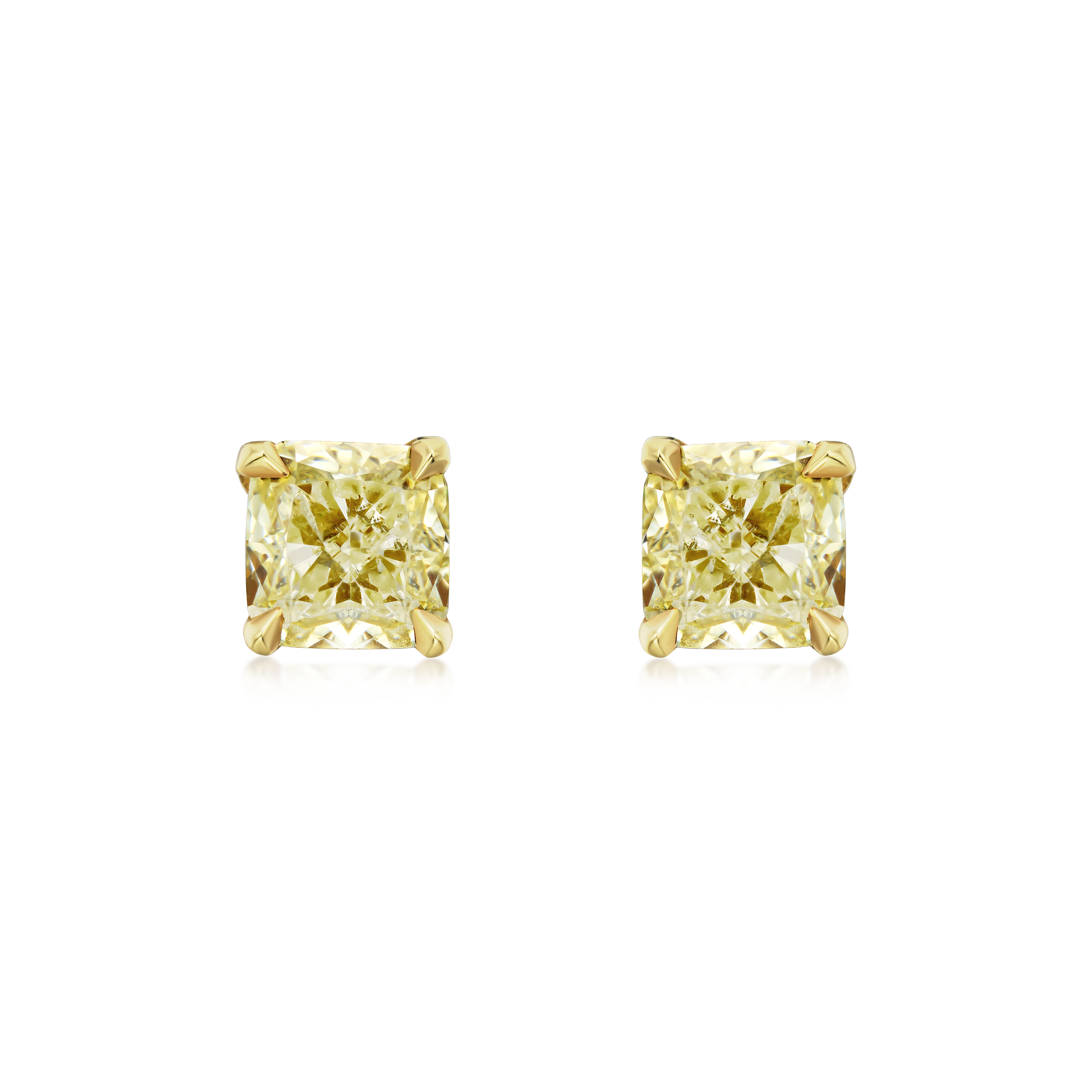 Cushion Cut Diamond Stud Earrings 18ct Yellow Gold 0.50ct (total)