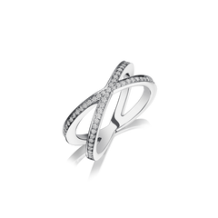 Skyline Platinum Diamond Crossover Ring