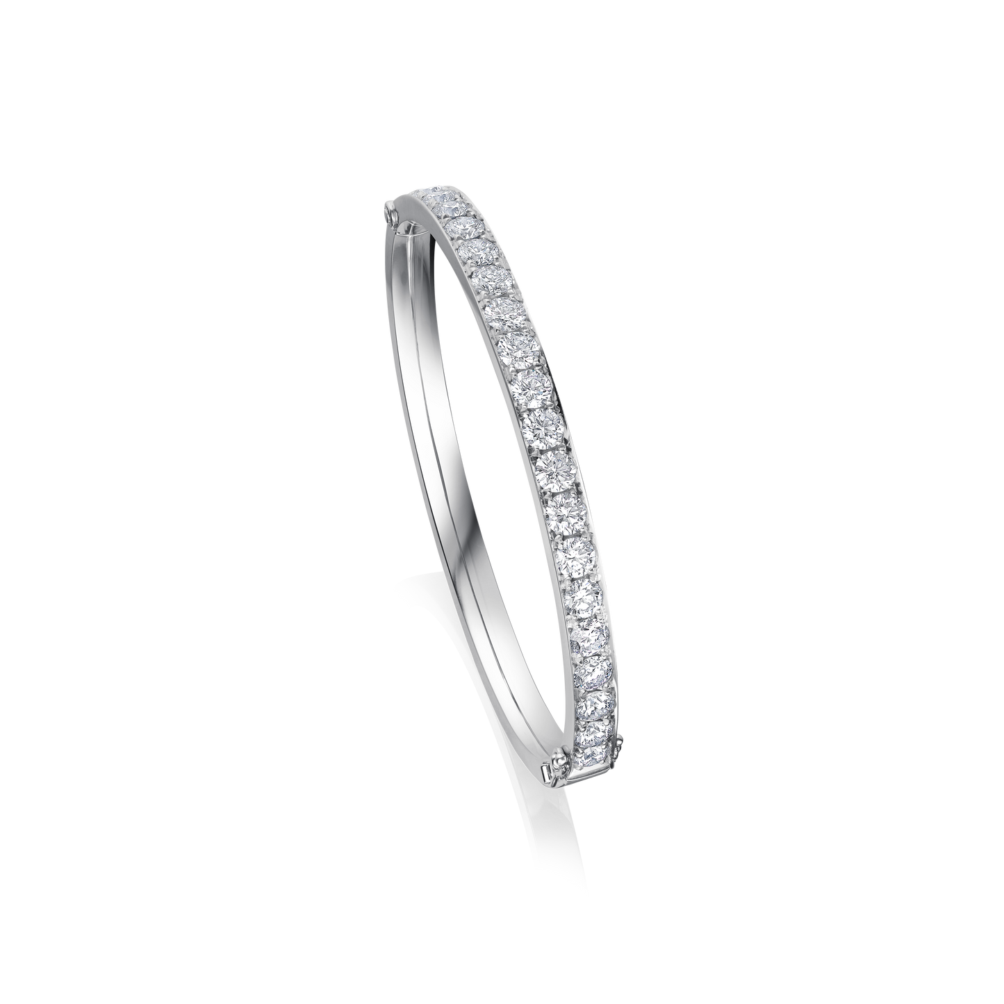 Skyline Collection Platinum Diamond Set Bangle 6mm