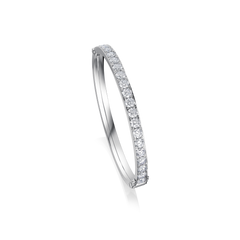 Skyline Collection Platinum Diamond Set Bangle 6mm