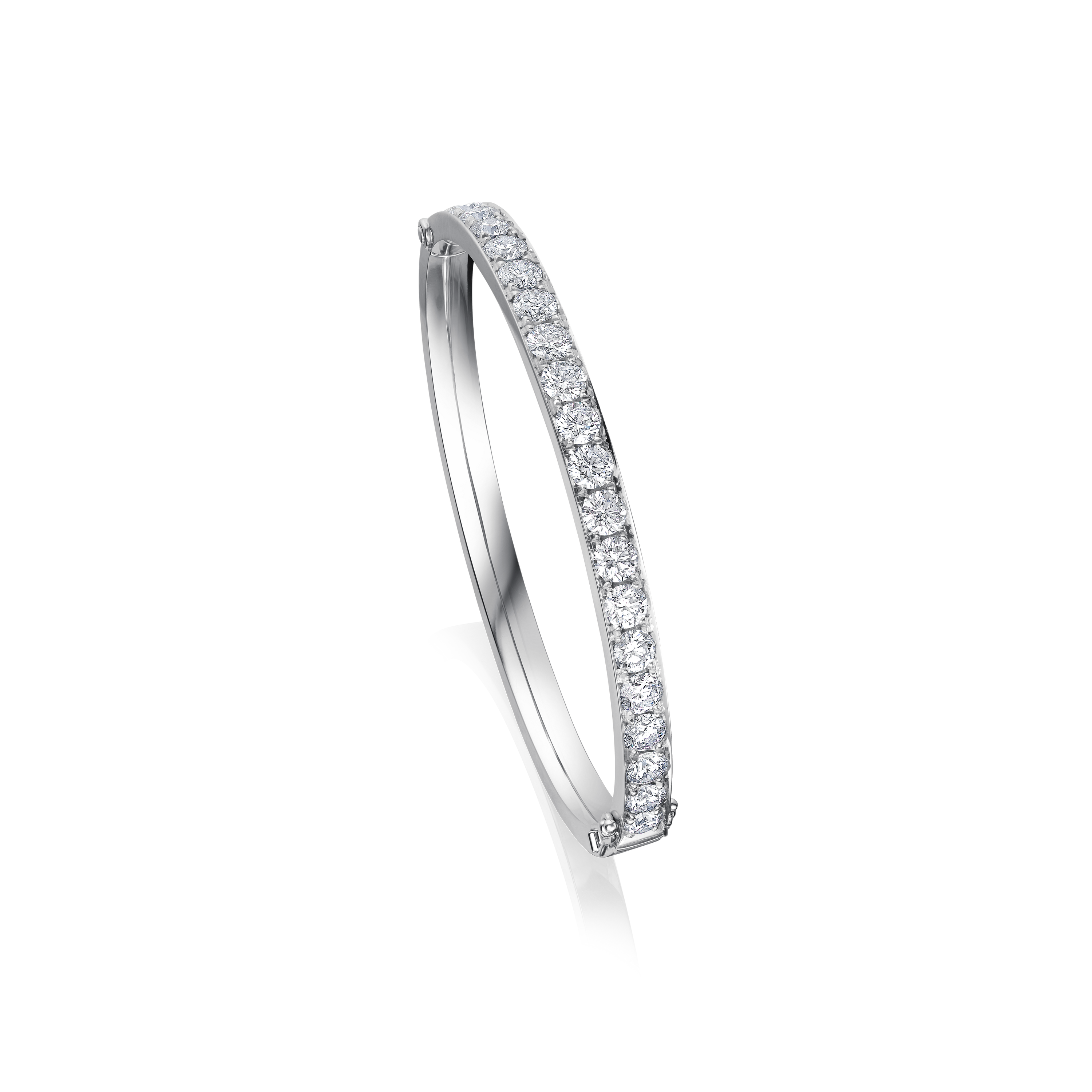 Skyline Collection Platinum Diamond Set Bangle 6mm