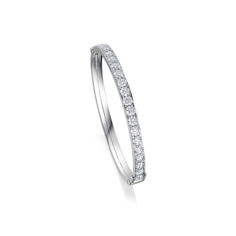 Skyline Collection Platinum Diamond Set Bangle 6mm