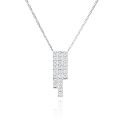 Skyline Collection Three Row Platinum Pendant