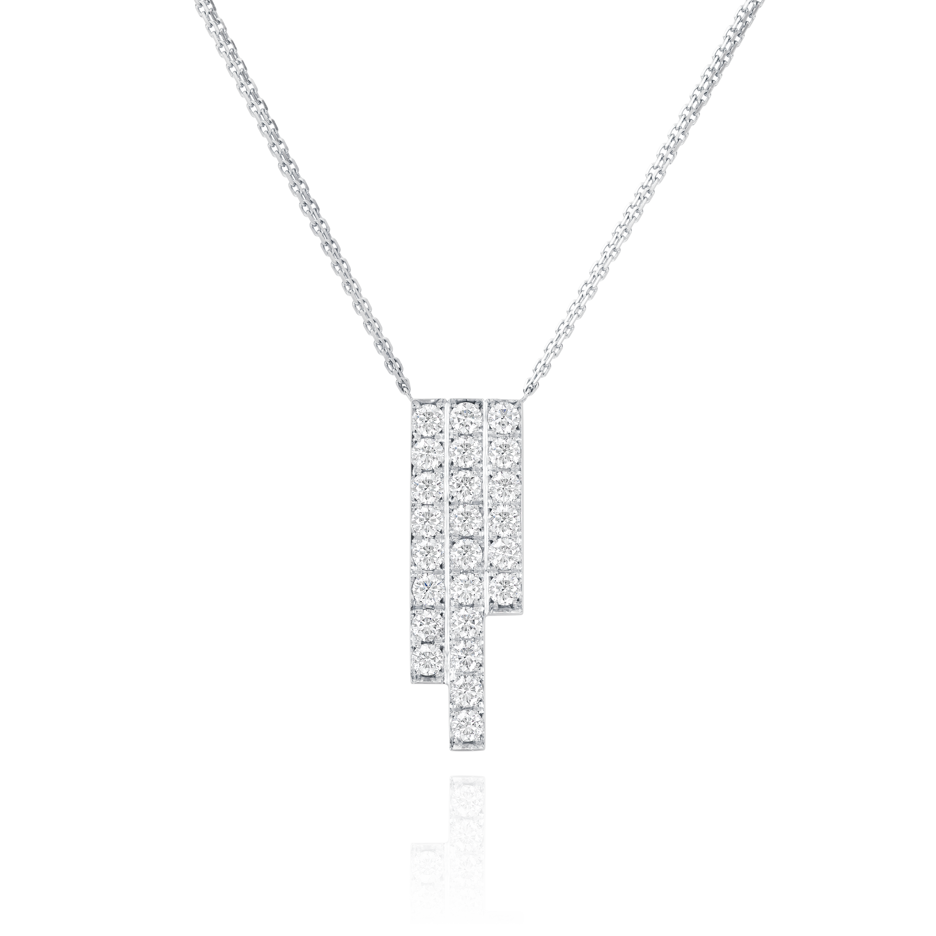 Skyline Collection Three Row Platinum Pendant