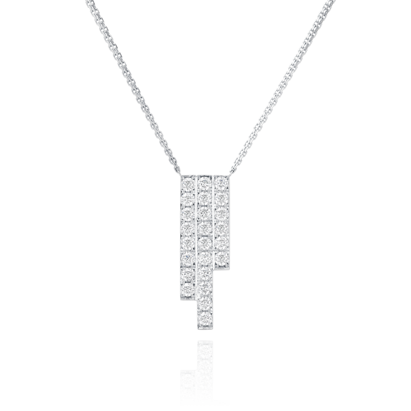 Skyline Collection Three Row Platinum Pendant
