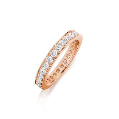 Skyline 18ct Rose Gold Diamond Set Full Eternity Ring, 4mm