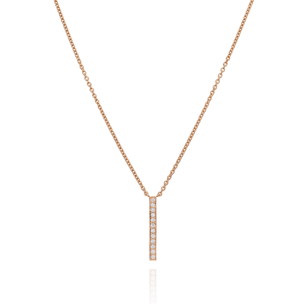 Skyline Collection 18ct Rose Gold Vertical Pendant