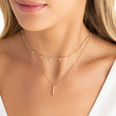Skyline Collection 18ct Rose Gold Vertical Pendant