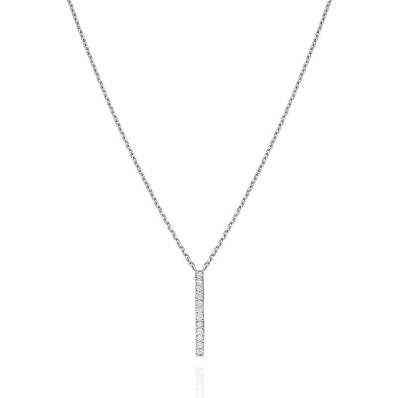 Skyline Collection Diamond Set Single Row Pendant