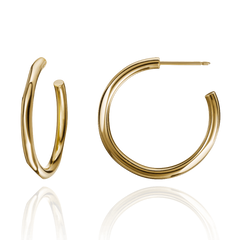 Solid 18ct Yellow Gold Hoop Earrings