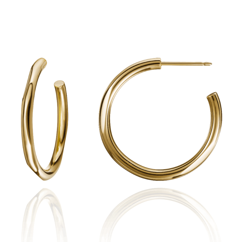 Solid 18ct Yellow Gold Hoop Earrings