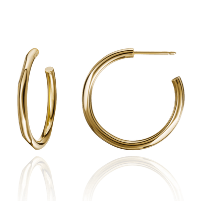 Solid 18ct Yellow Gold Hoop Earrings