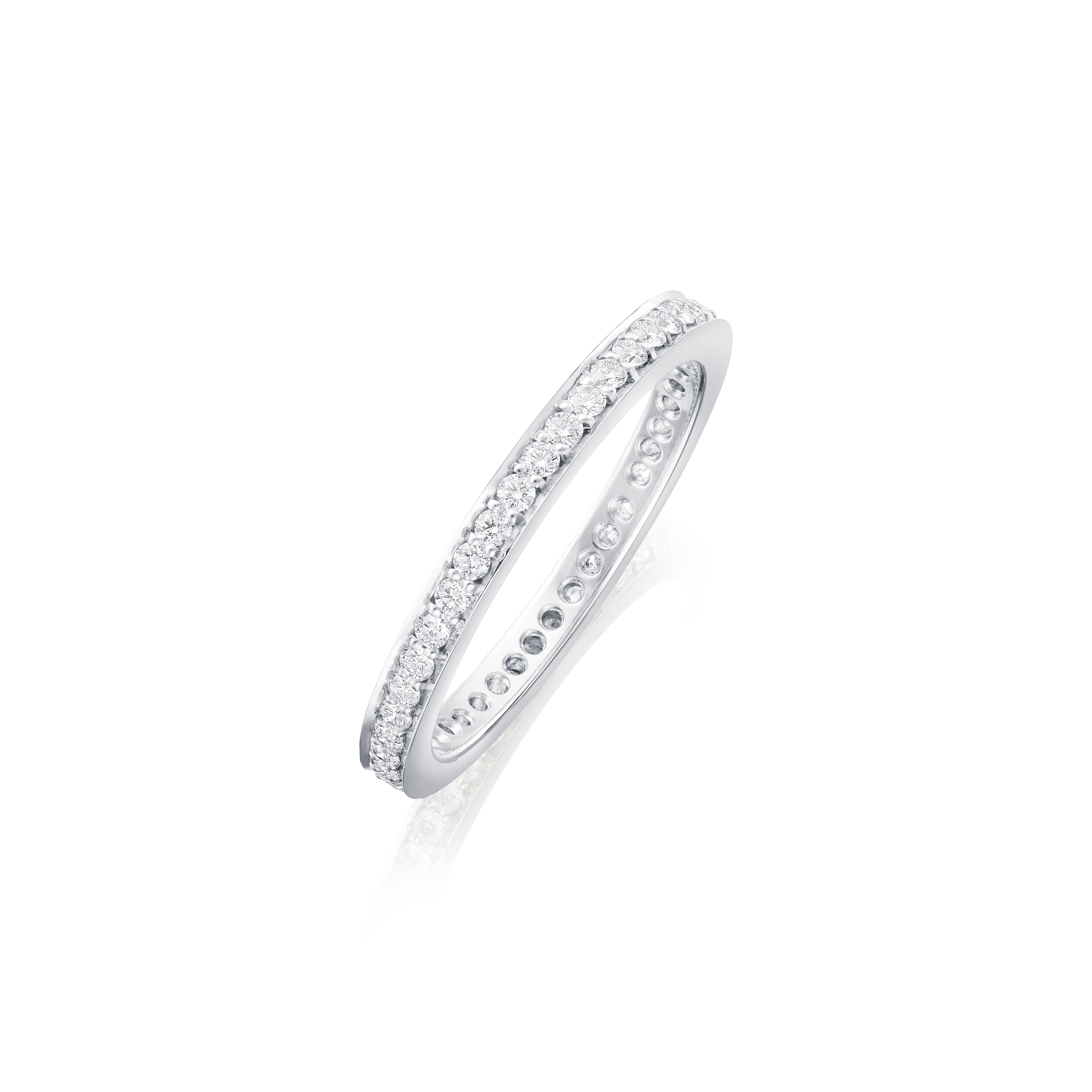 Skyline Platinum Diamond Set Full Eternity Ring, 2mm